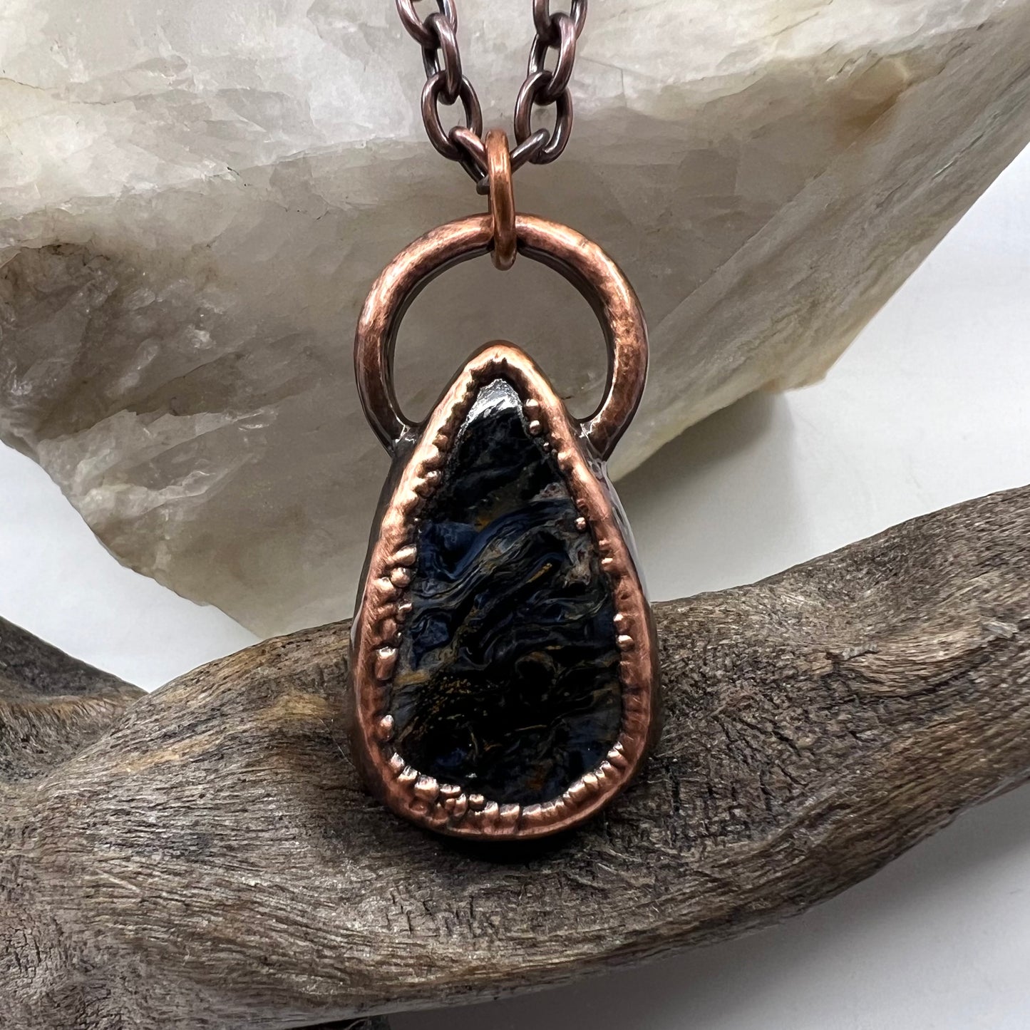 Pietersite Necklace - Copper Electroformed