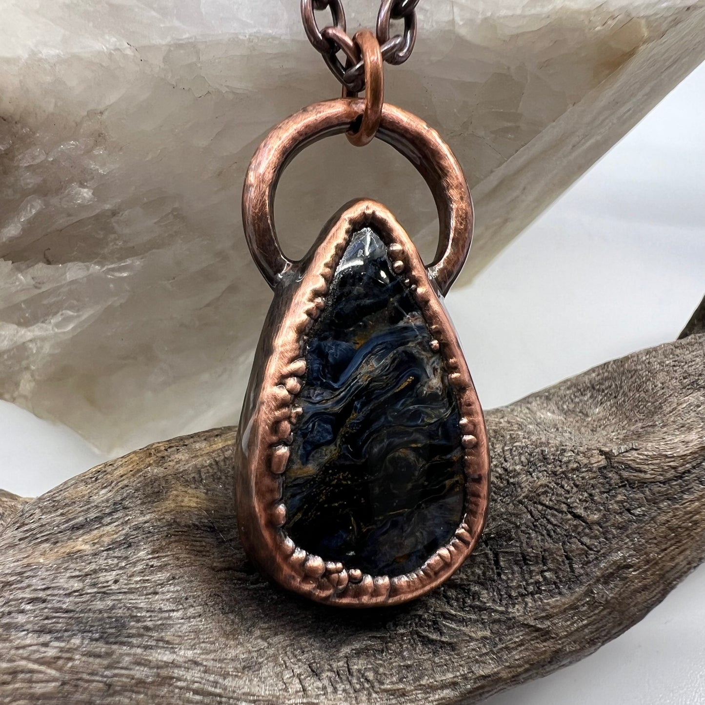 Pietersite Necklace - Copper Electroformed