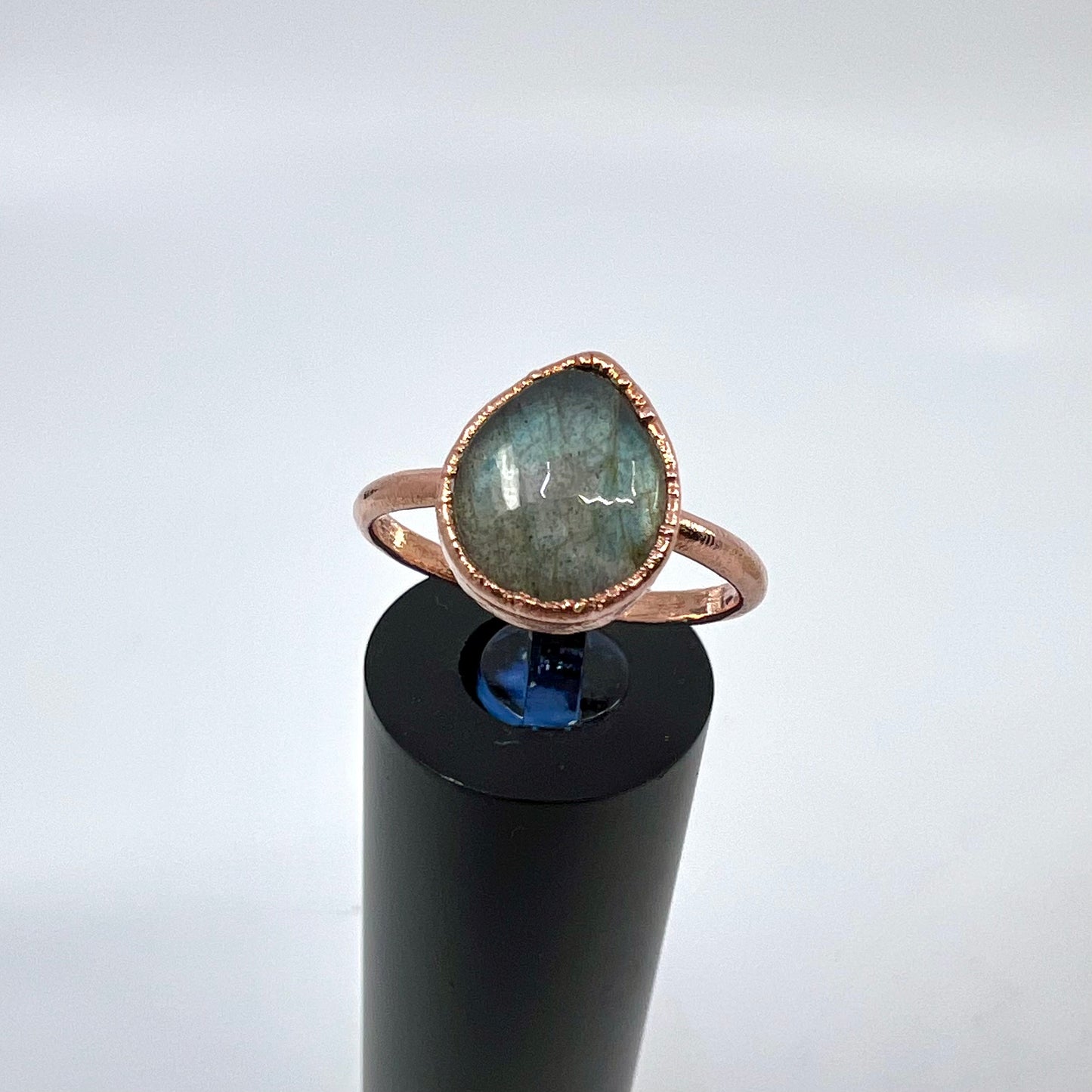 Size 8.25 Labradorite Ring - Copper Electroformed