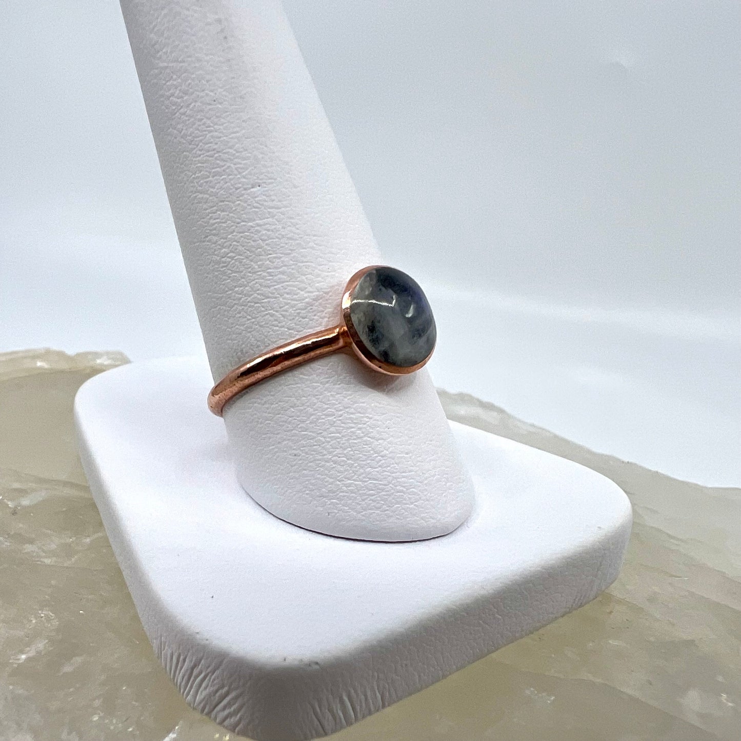 Size 8.25 Moonstone Ring - Copper Electroformed