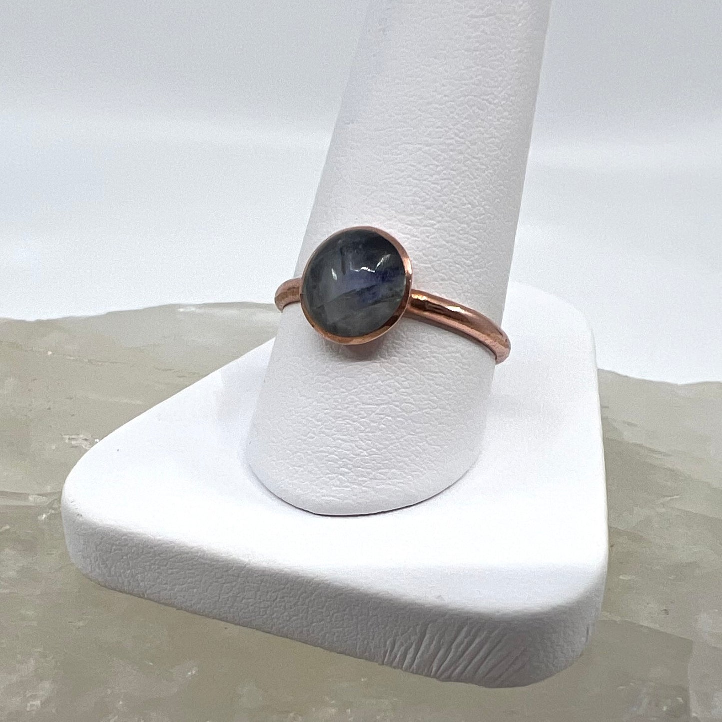 Size 8.25 Moonstone Ring - Copper Electroformed