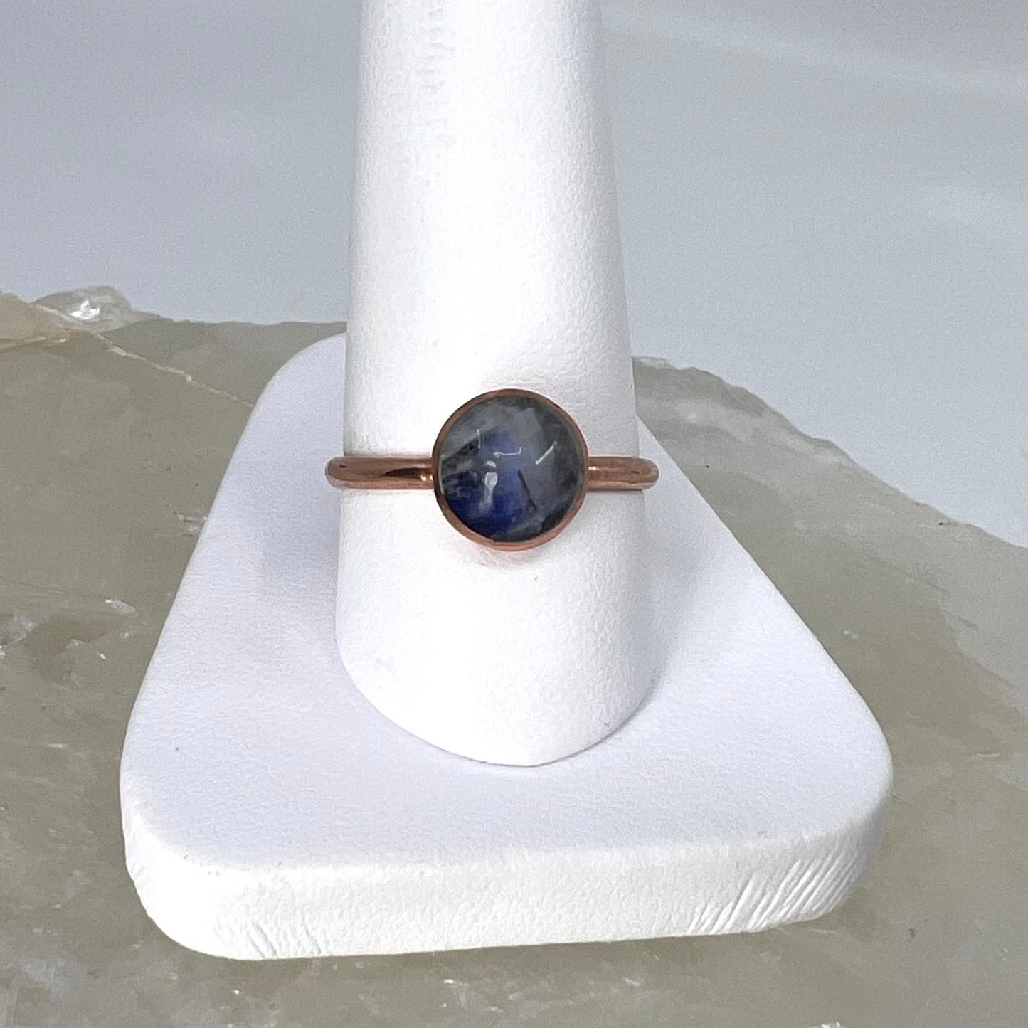 Size 8.25 Moonstone Ring - Copper Electroformed