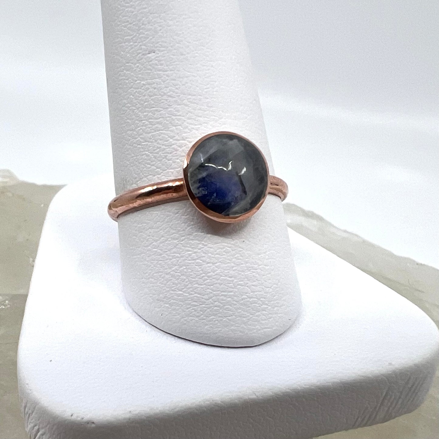 Size 8.25 Moonstone Ring - Copper Electroformed