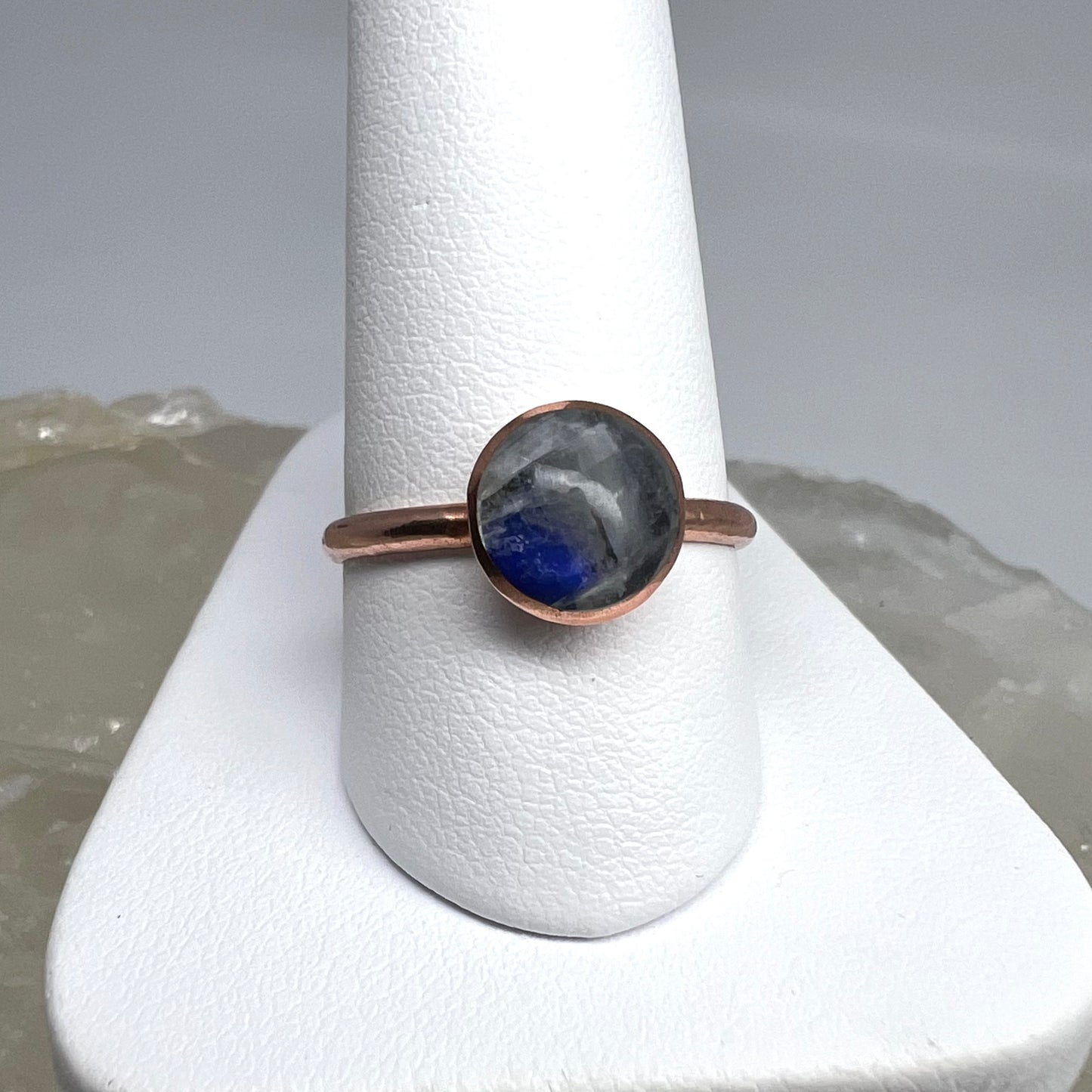 Size 8.25 Moonstone Ring - Copper Electroformed