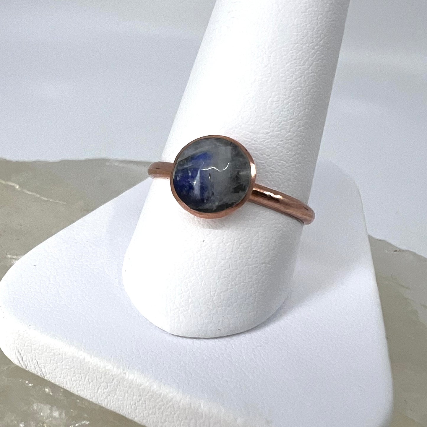 Size 8.25 Moonstone Ring - Copper Electroformed