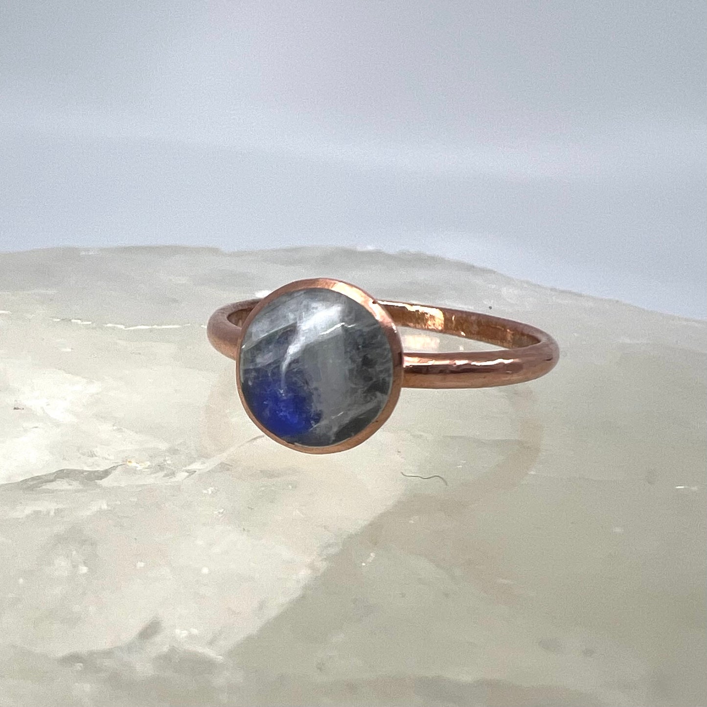 Size 8.25 Moonstone Ring - Copper Electroformed