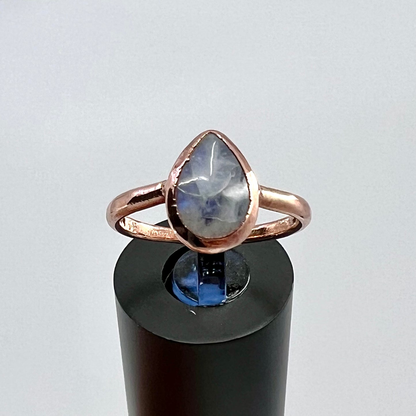 Size 7.25 Moonstone Ring - Copper Electroformed