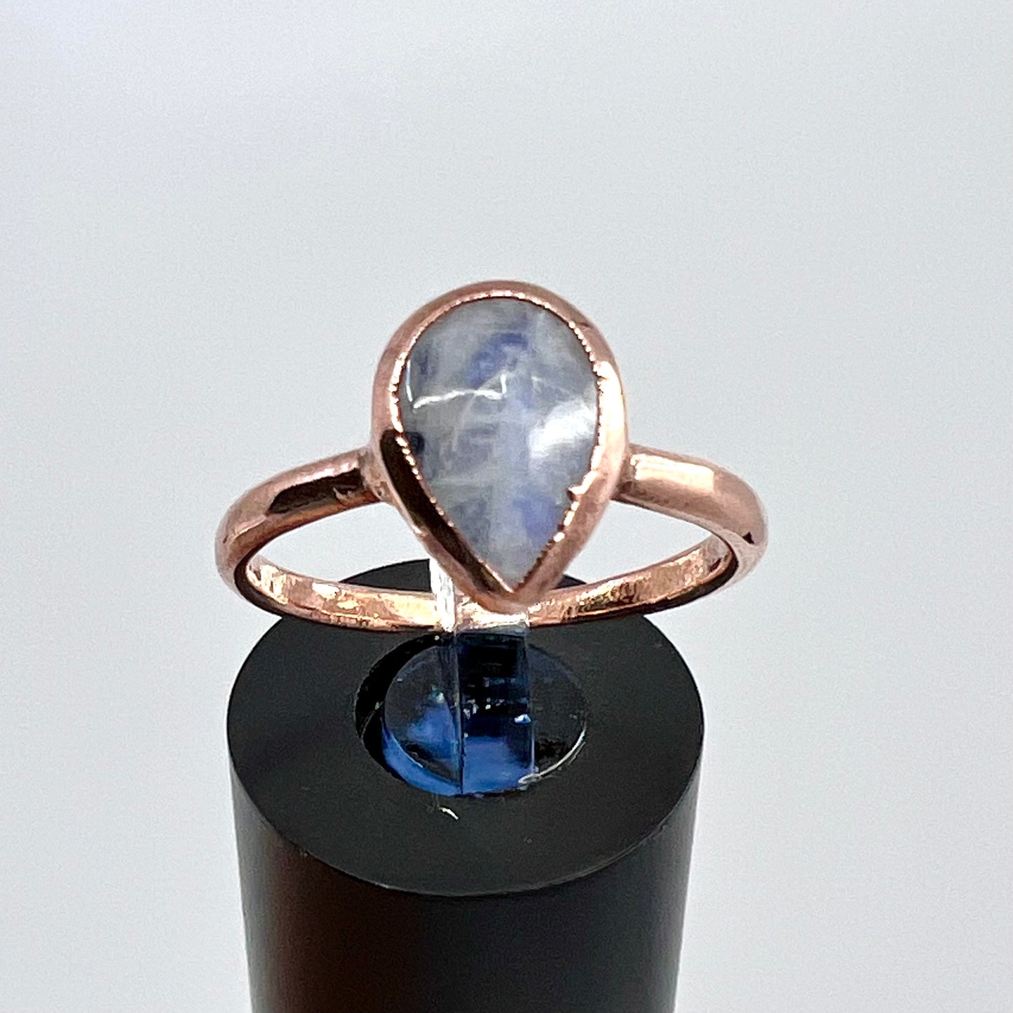 Size 7.25 Moonstone Ring - Copper Electroformed