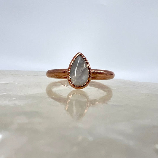 Size 7.25 Moonstone Ring - Copper Electroformed