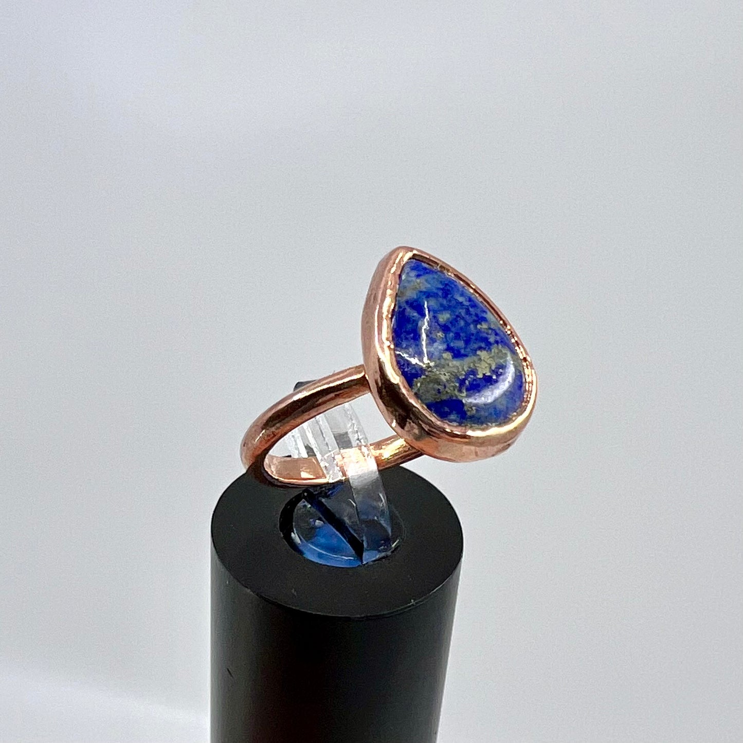 Size 7.25 Lapis Lazuli Ring - Copper Electroformed