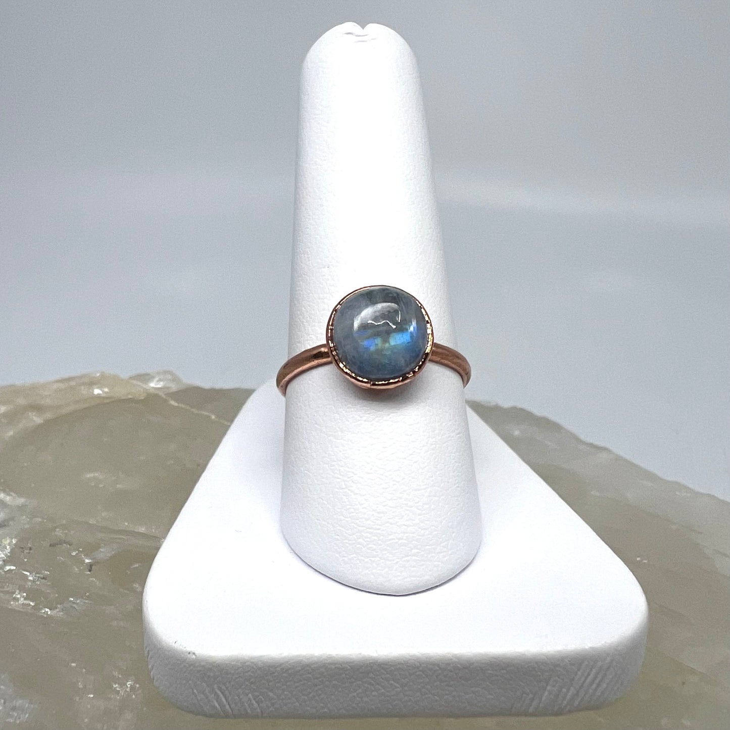 Size 7.75 Moonstone Ring - Copper Electroformed