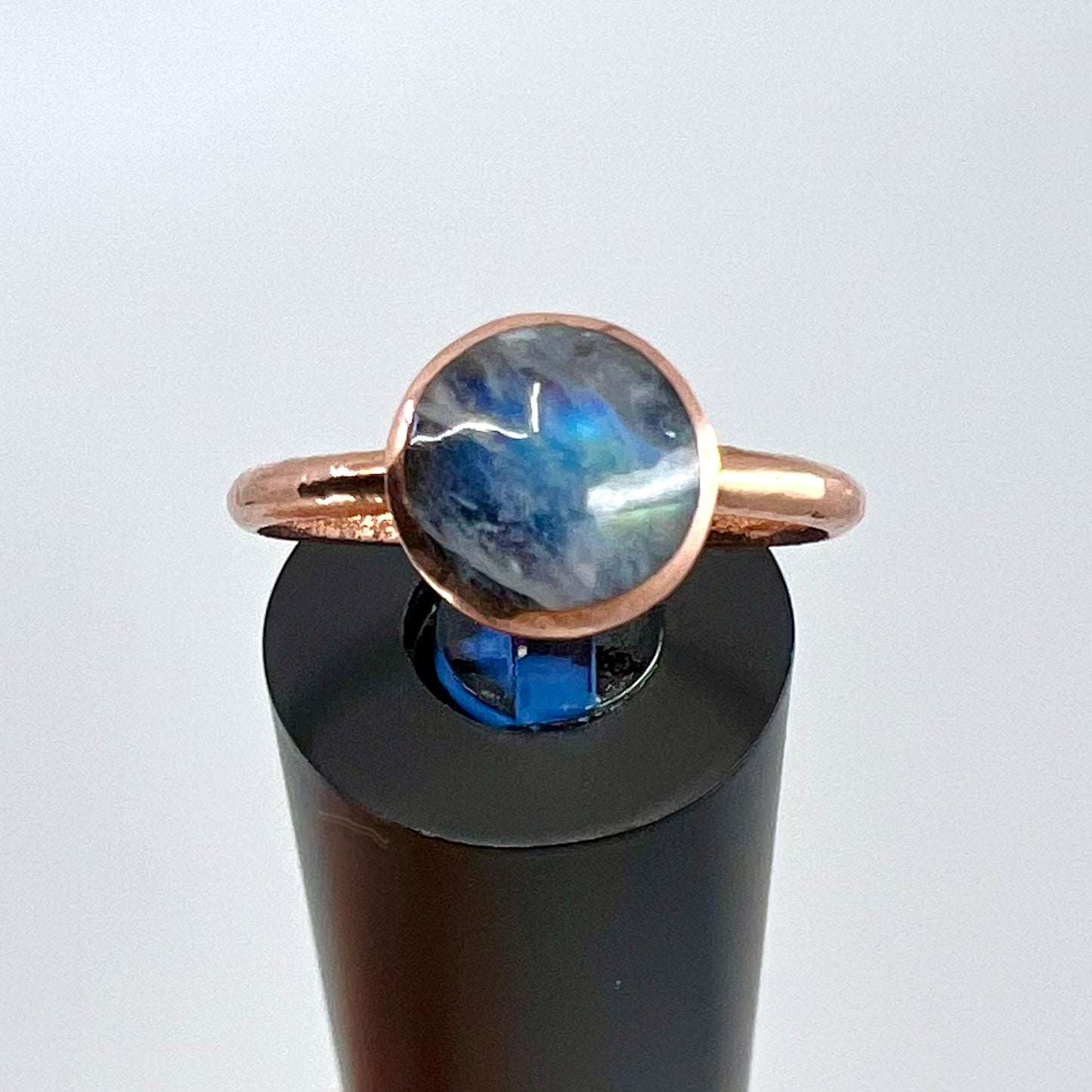 Size 7.75 Moonstone Ring - Copper Electroformed