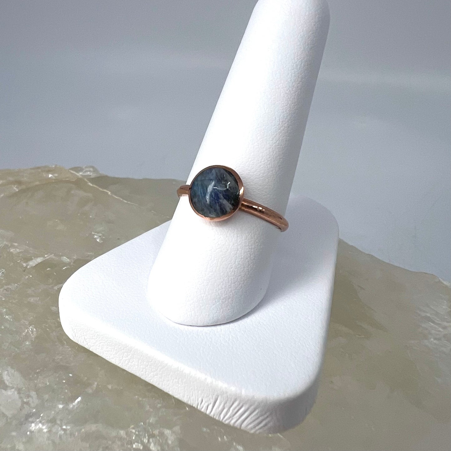 Size 7.75 Moonstone Ring - Copper Electroformed