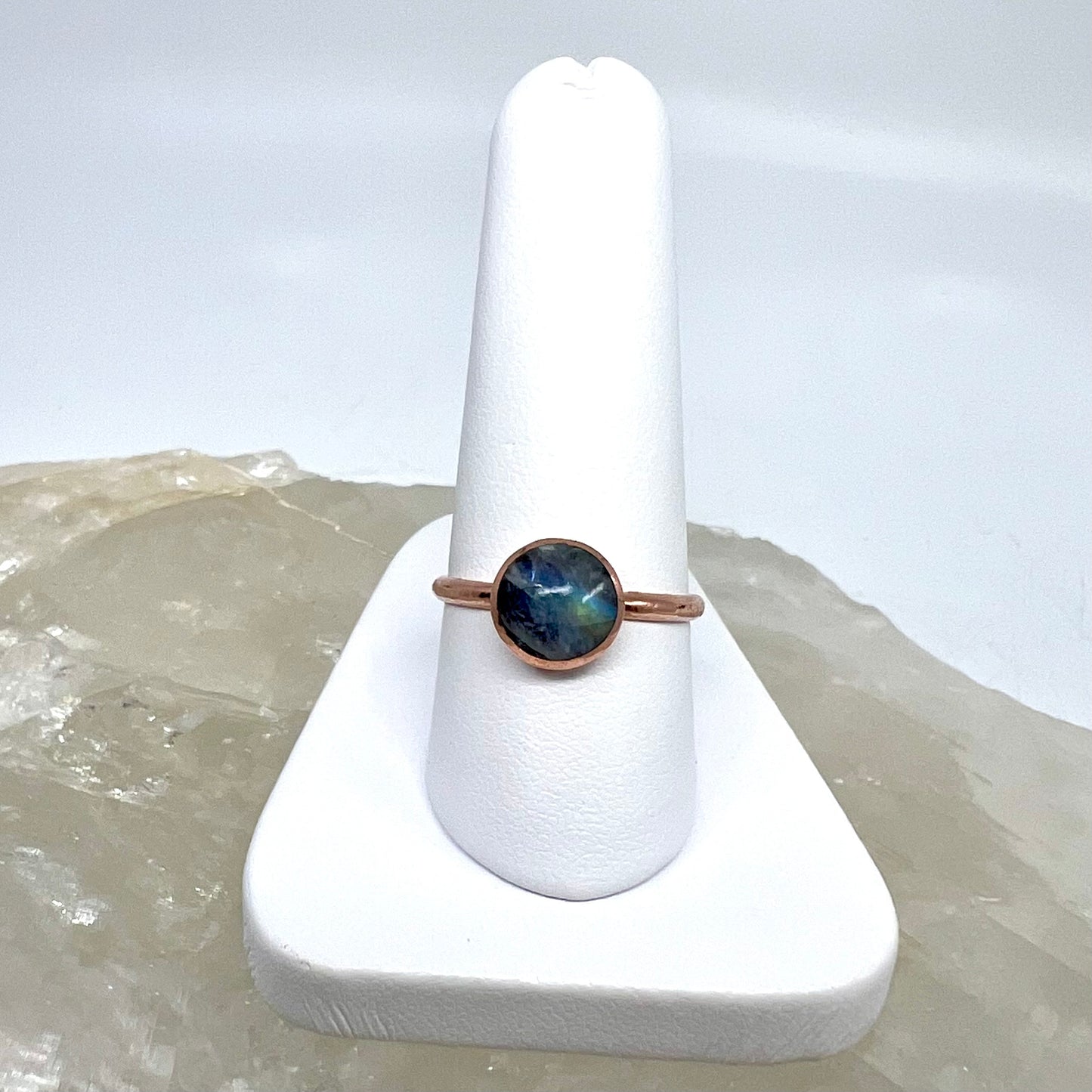 Size 7.75 Moonstone Ring - Copper Electroformed