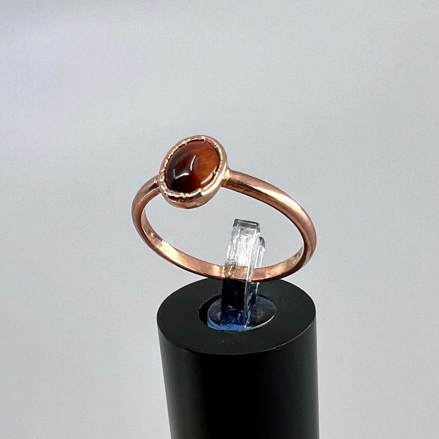 Size 9 Red Tiger’s Eye Ring - Copper Electroformed