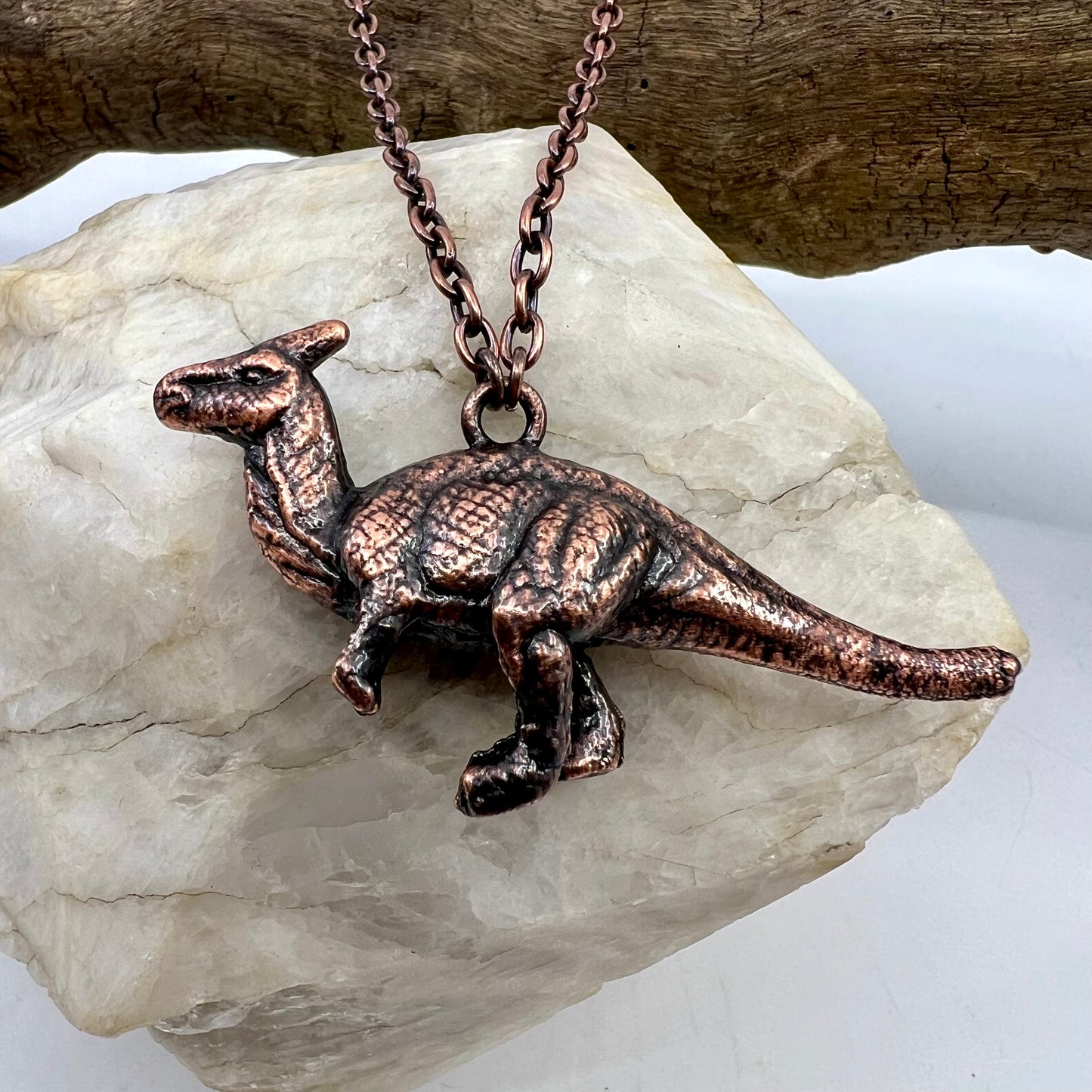 Dinosaur Necklace -- Copper Electroformed