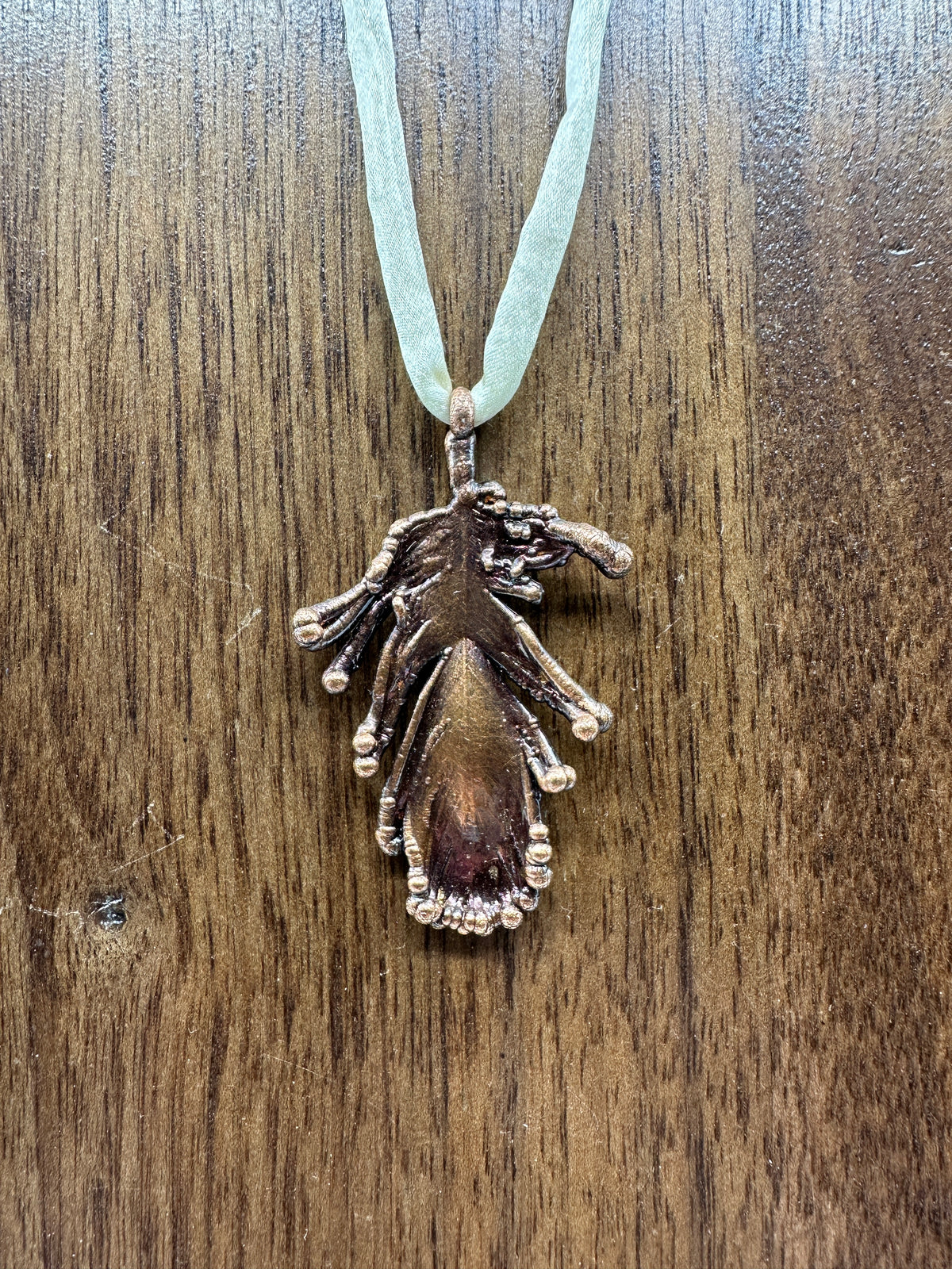 Real Feather Necklace, Small - Copper Electroformed