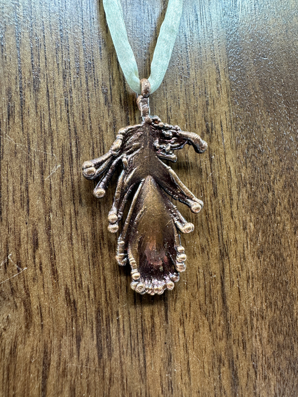 Real Feather Necklace, Small - Copper Electroformed