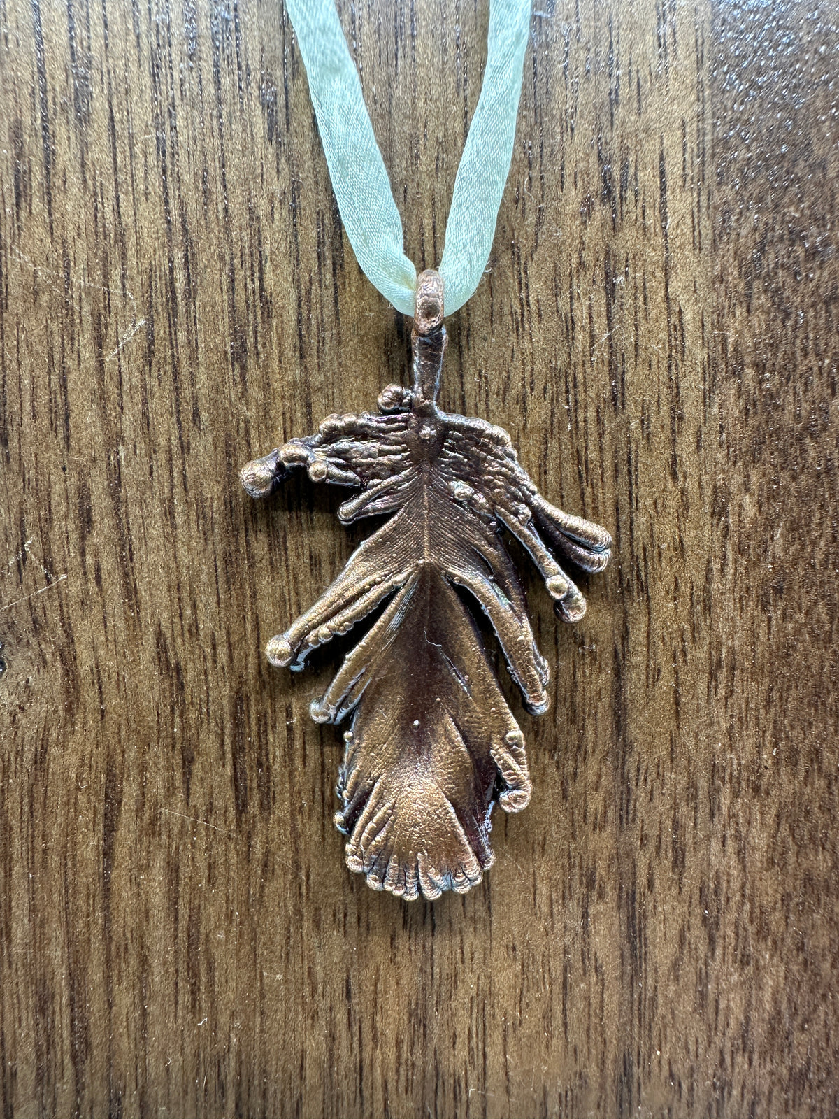 Real Feather Necklace, Small - Copper Electroformed