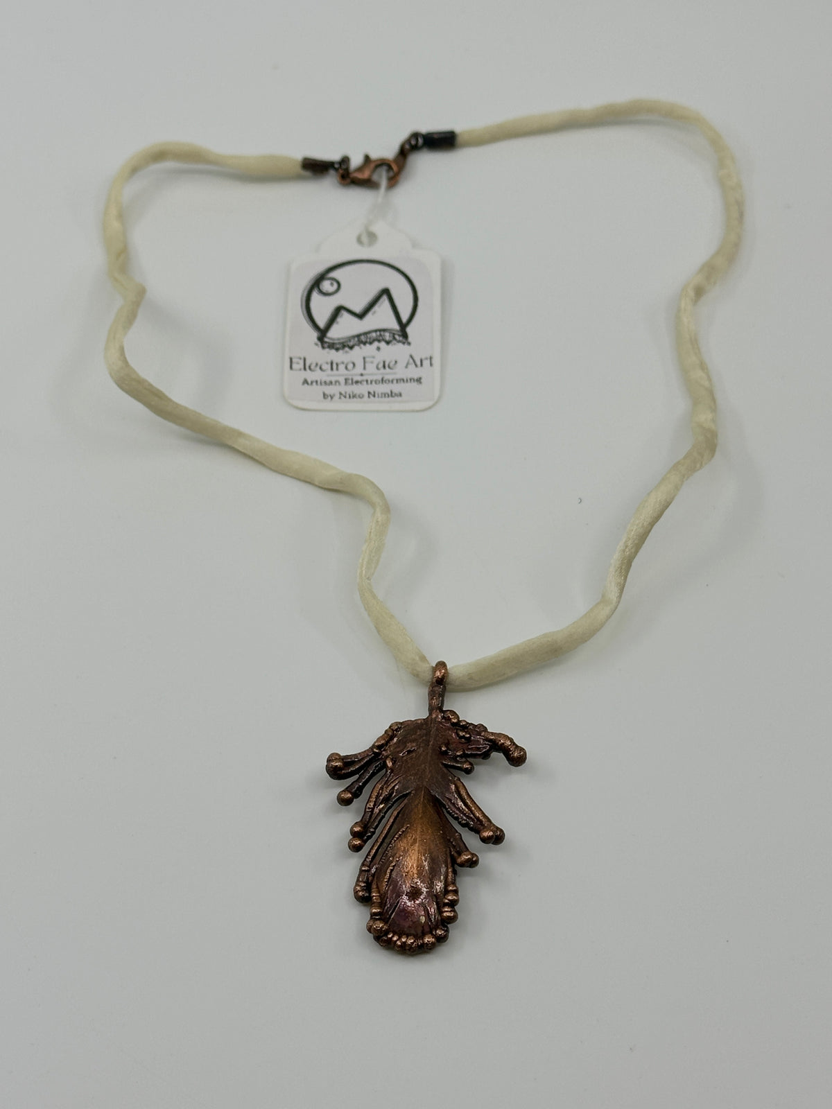 Real Feather Necklace, Small - Copper Electroformed