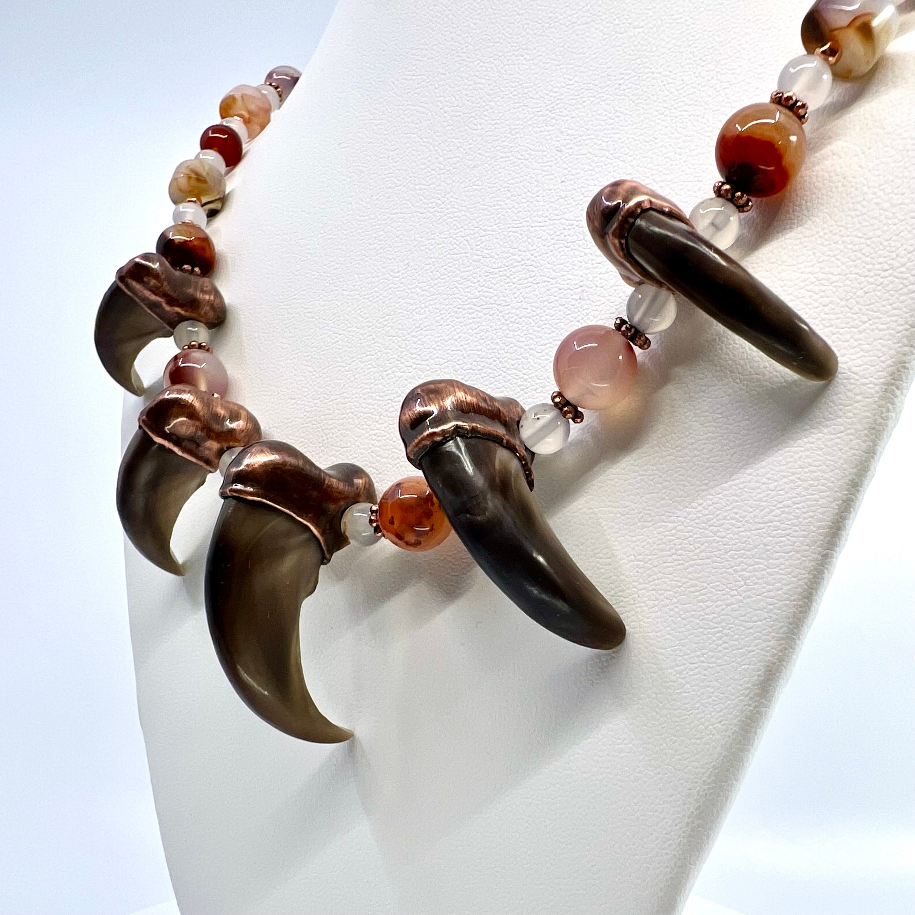 5 Bear Claw Beaded Necklace - Copper Electroformed – Niko Nimba