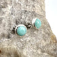 Amazonite Stud Earrings, Silver Plated - Copper Electroformed
