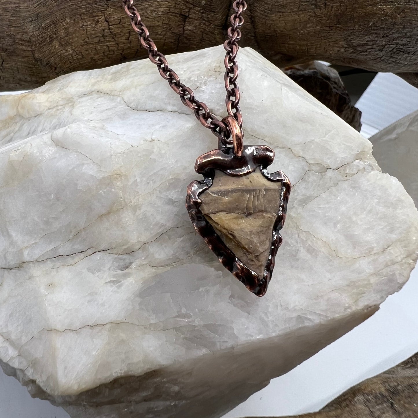 Arrowhead Necklace - Copper Electroformed