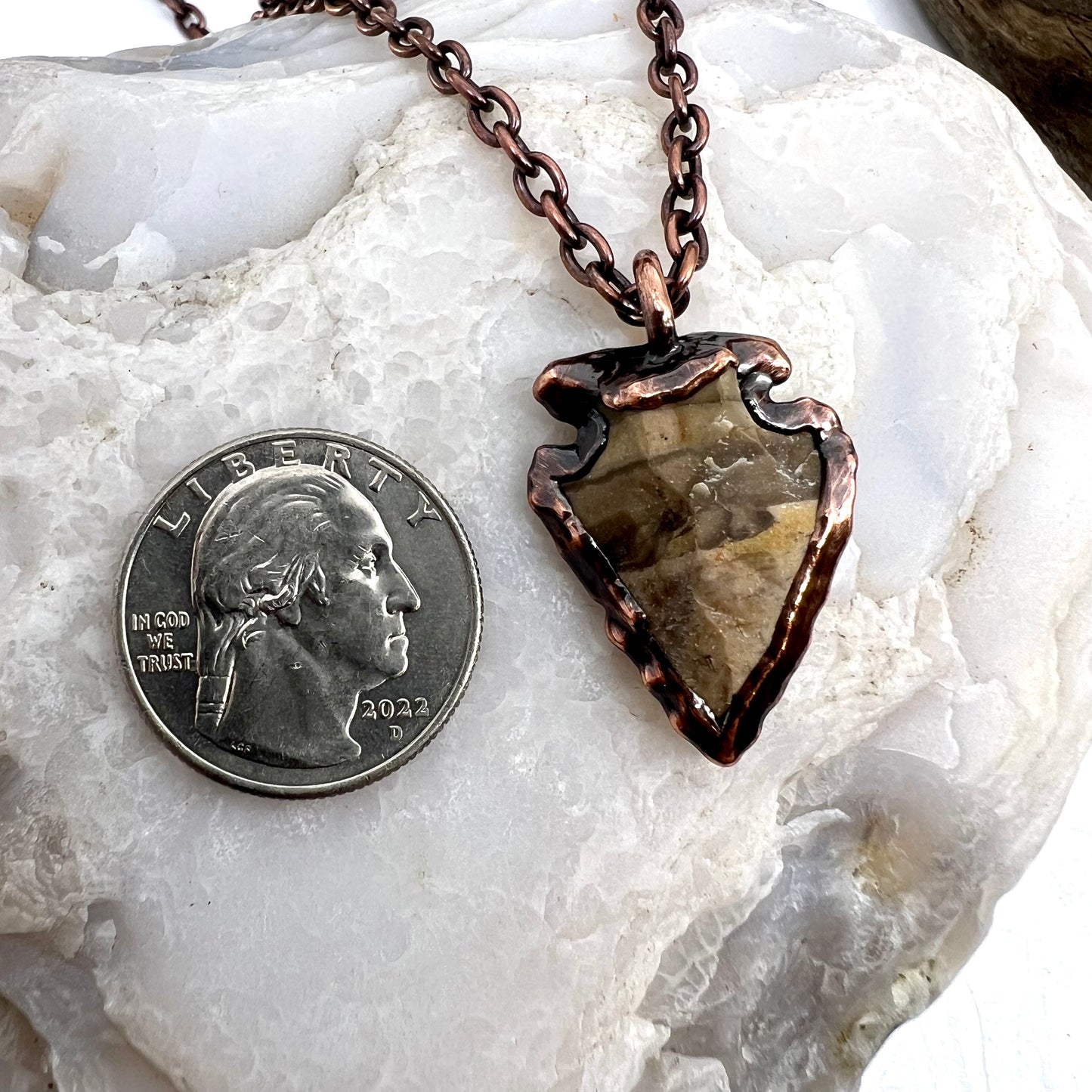 Arrowhead Necklace - Copper Electroformed