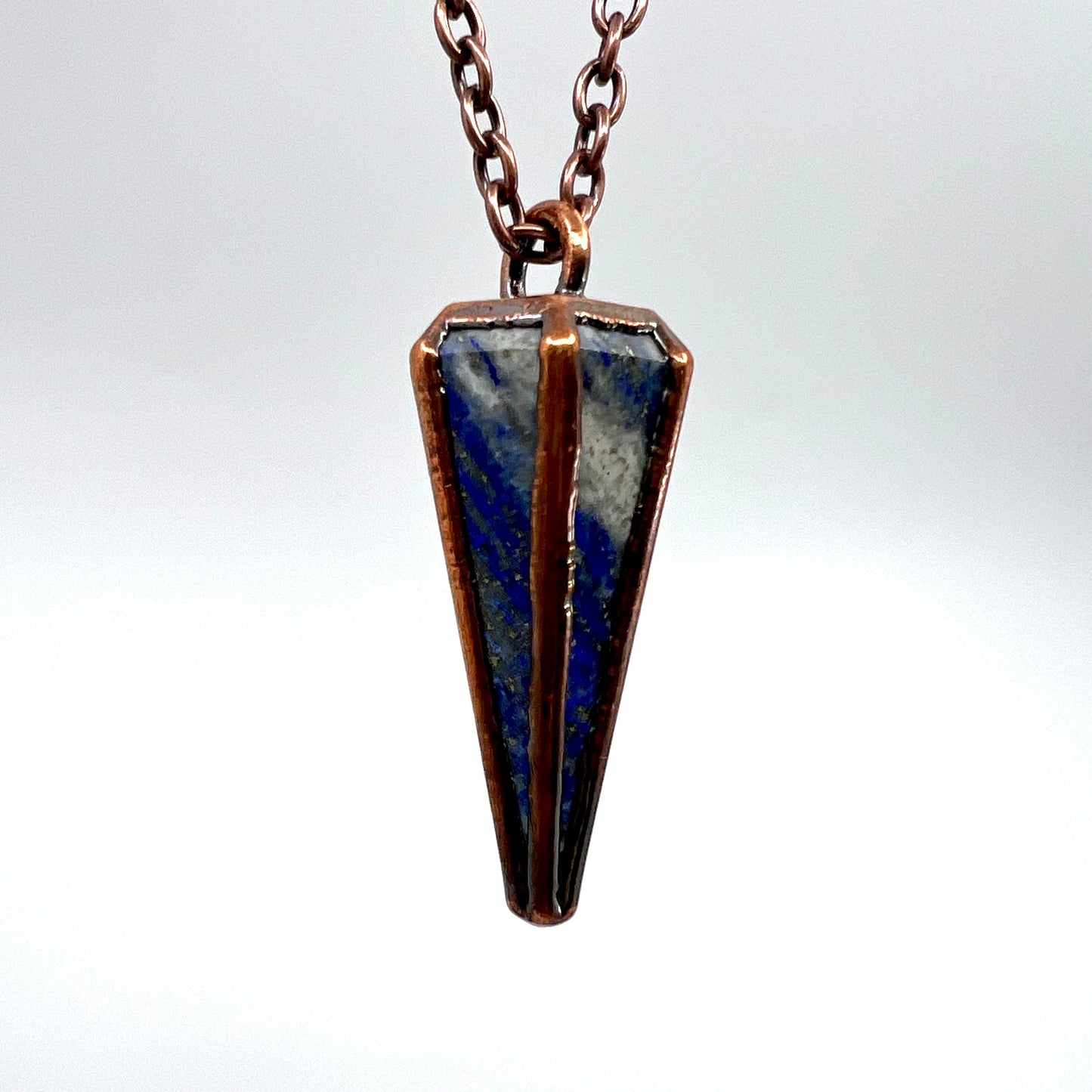 Lapis Lazuli Pendulum Necklace - Copper Electroformed