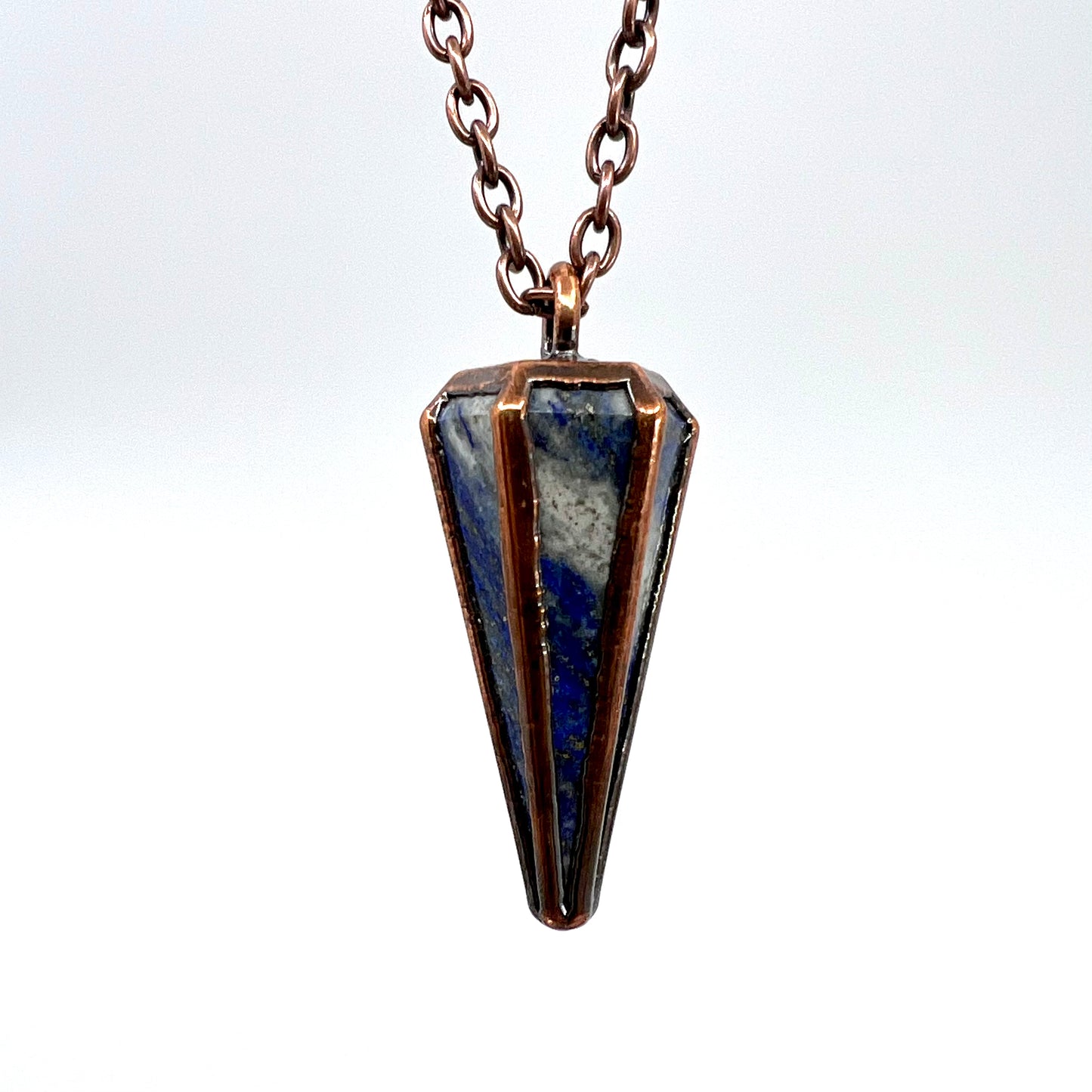 Lapis Lazuli Pendulum Necklace - Copper Electroformed