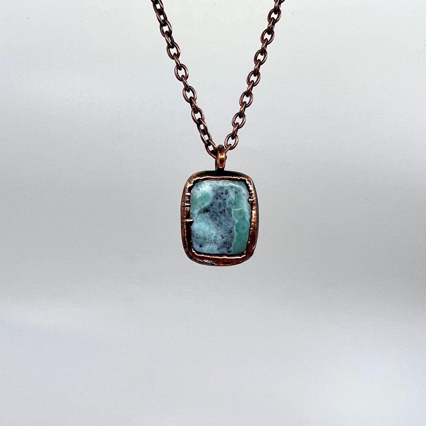 Larimar Necklace - Copper Electroformed