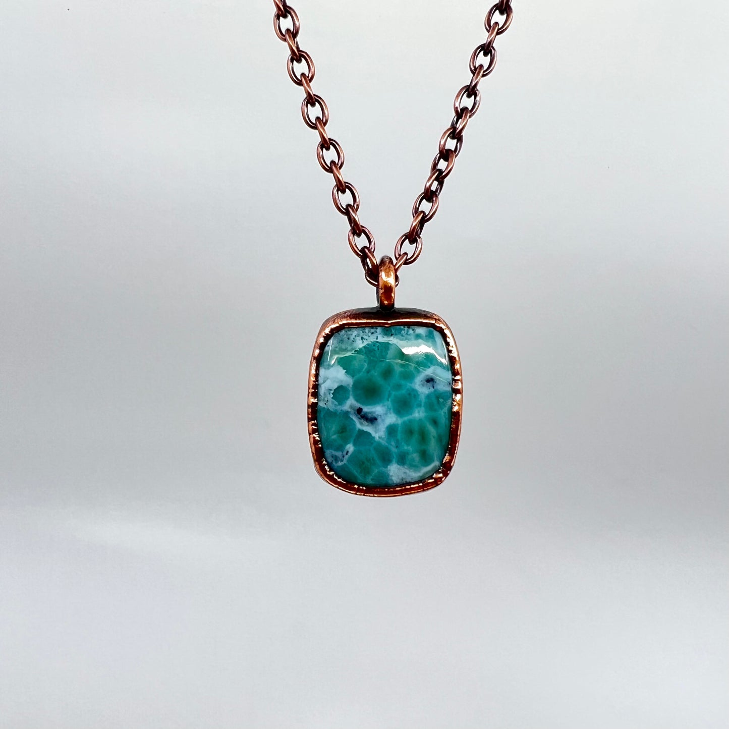 Larimar Necklace - Copper Electroformed