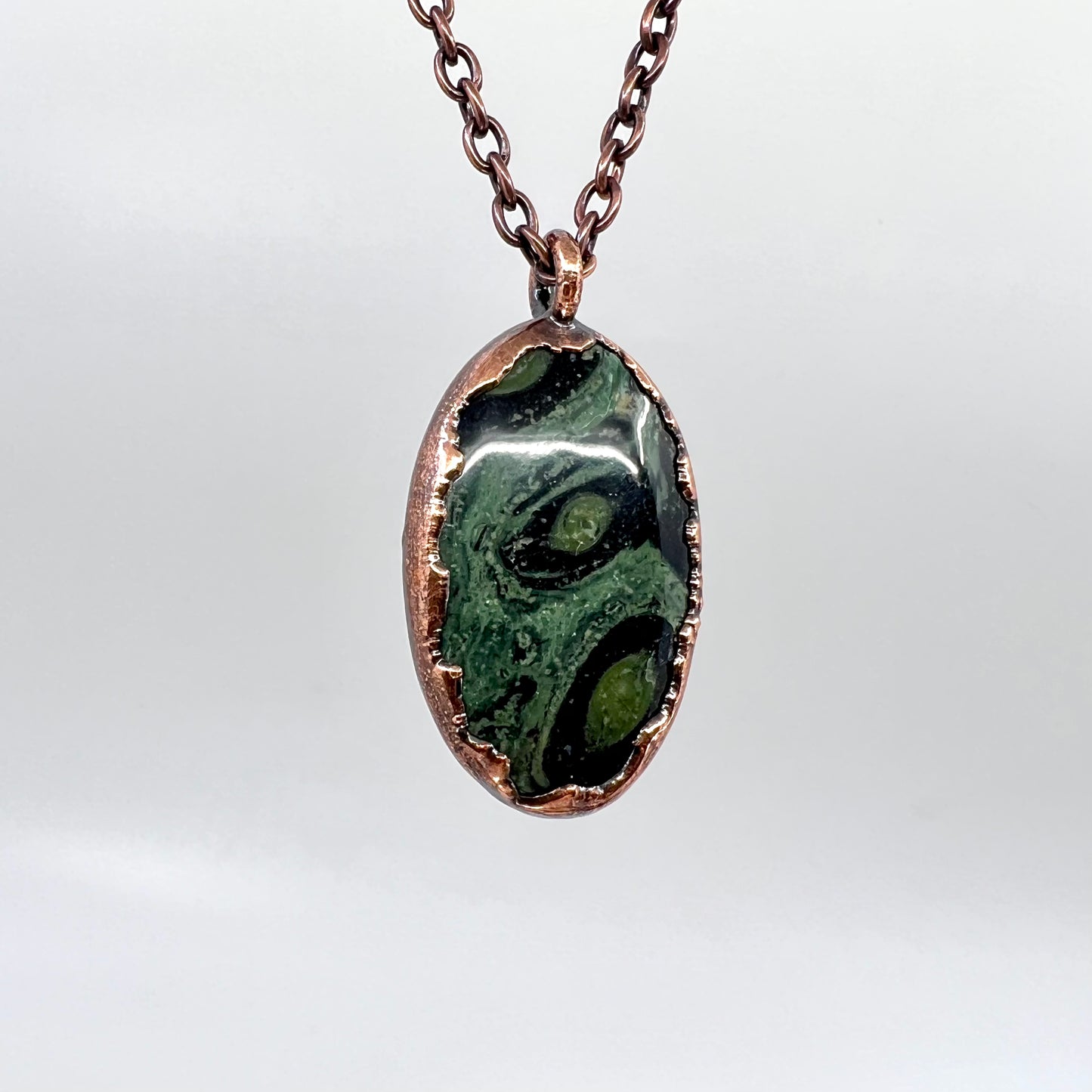 Kambaba Jasper Necklace -- Copper Electroformed