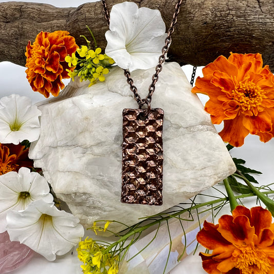 Real Honeycomb Necklace - Copper Electroformed