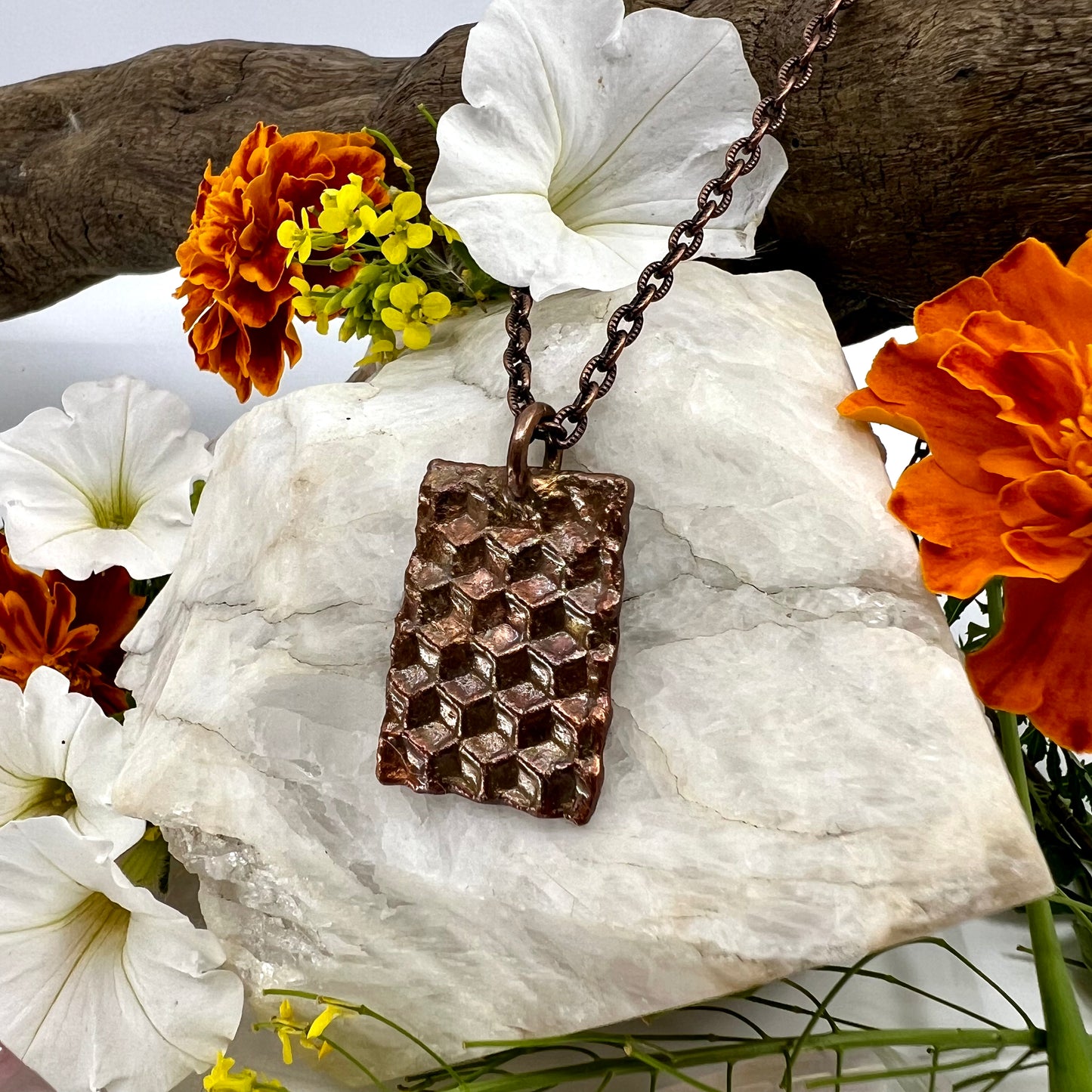 Real Honeycomb Necklace - Copper Electroformed