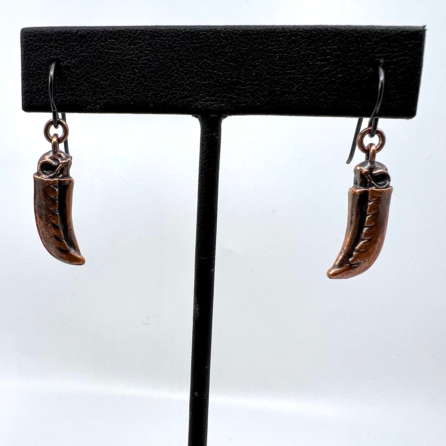 Toucan Skull Replica Earrings - Copper Electroformed