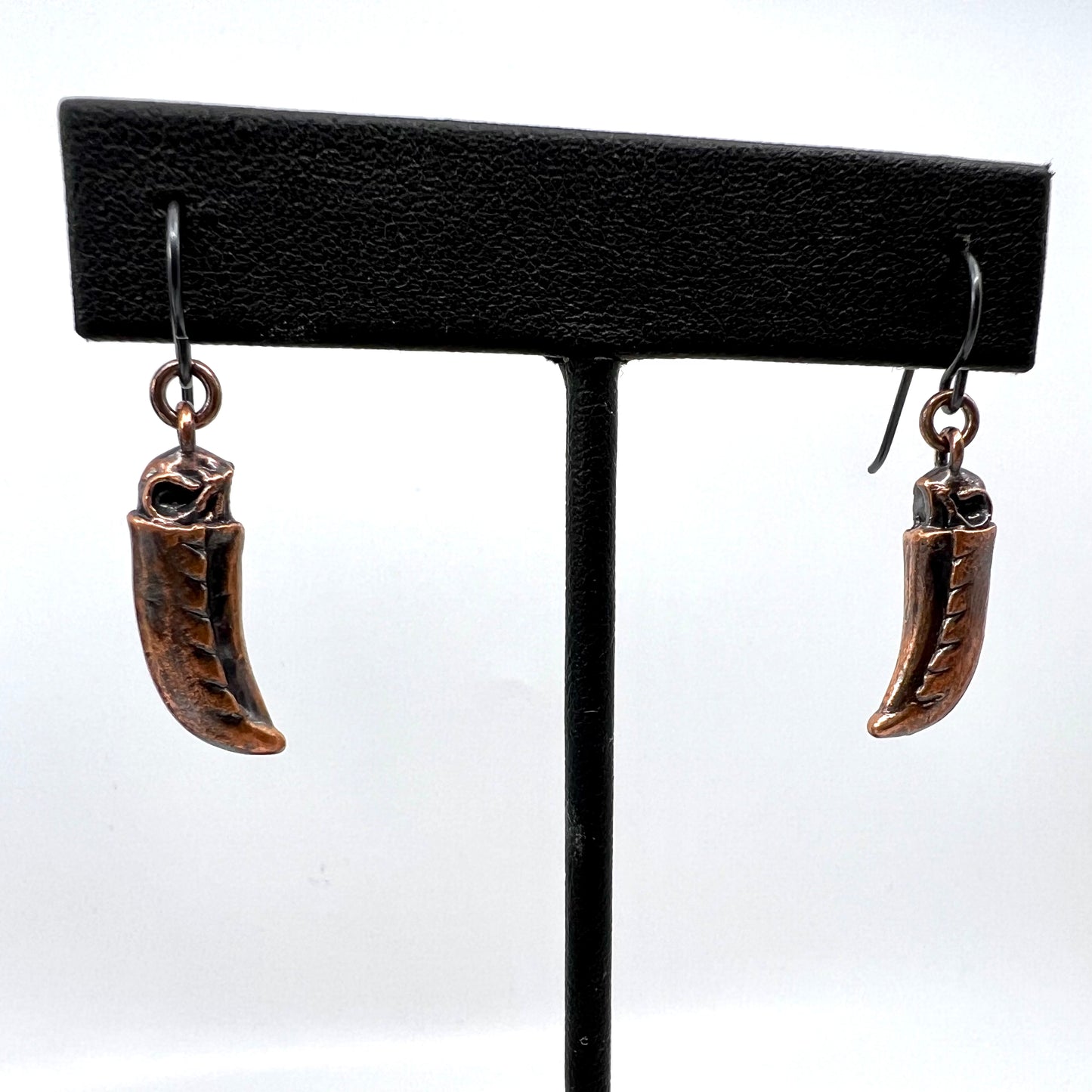 Toucan Skull Replica Earrings - Copper Electroformed