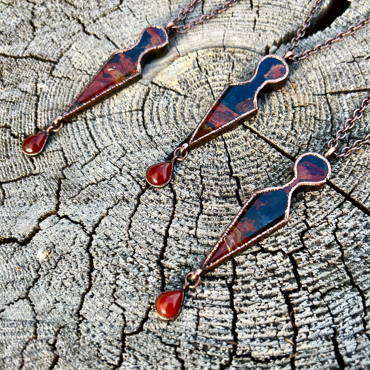 Bloody Dagger Necklace - Copper Electroformed