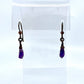 Amethyst Drop Earrings, Antique Finish - Copper Electroformed