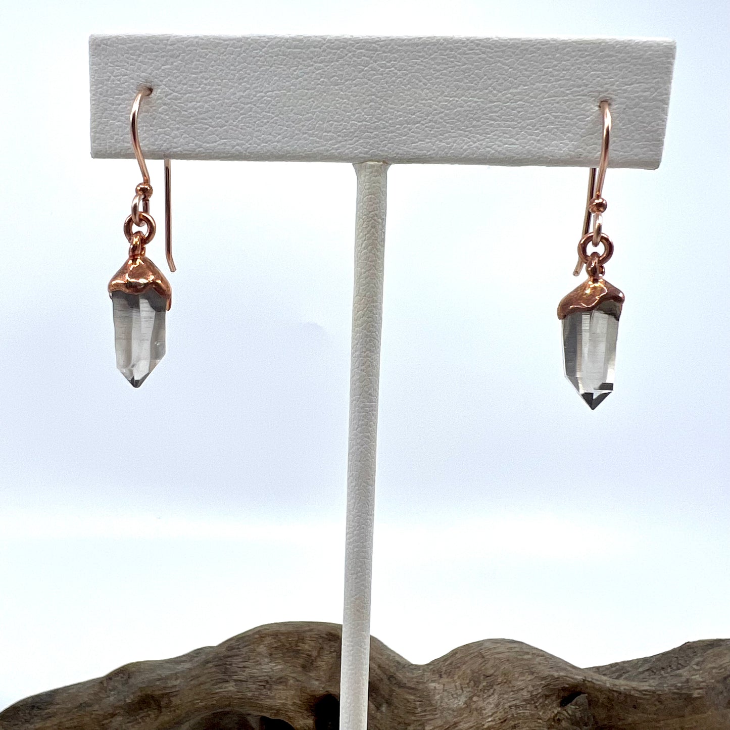 Montana Quartz Drop Earrings - Copper Electroformed