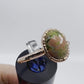 Size 8.5 Unakite Jasper Ring - Copper Electroformed