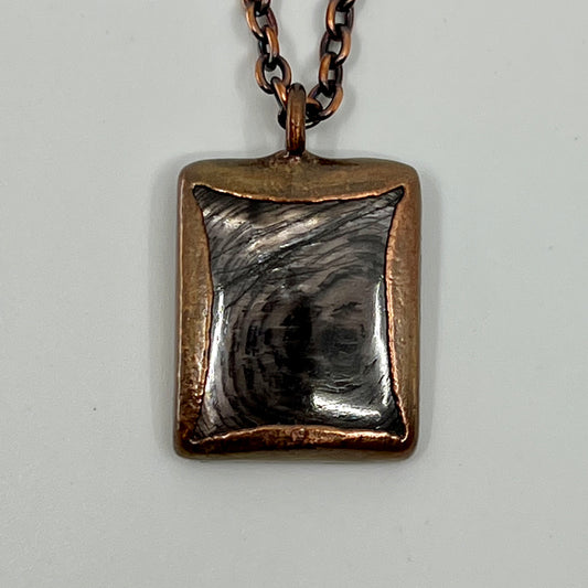 Hypersthene Necklace - Copper Electroformed