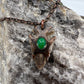 Arrowhead with Jade Glass Accent - Copper Electroformed Necklace