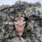 Arrowhead with Jade Glass Accent - Copper Electroformed Necklace