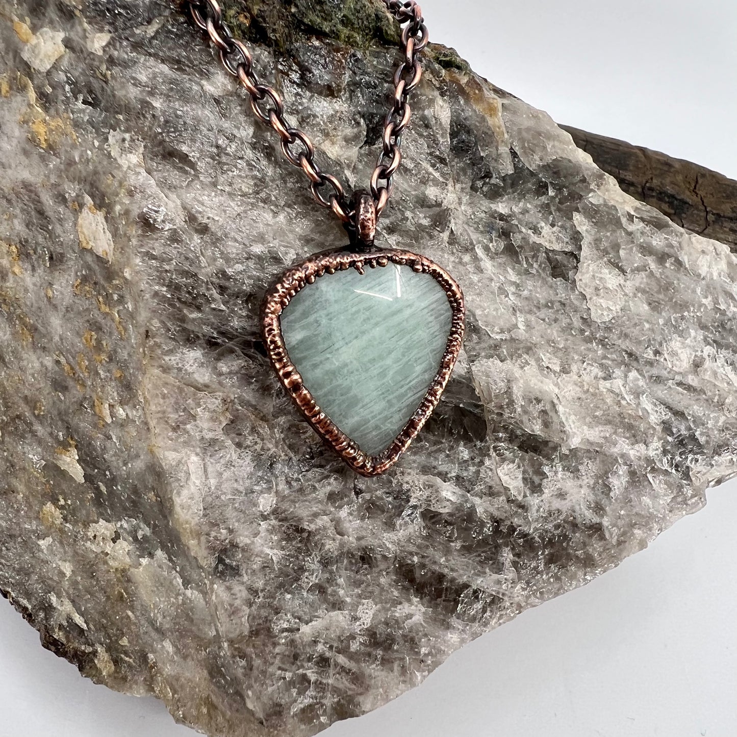 Amazonite Necklace - Copper Electroformed
