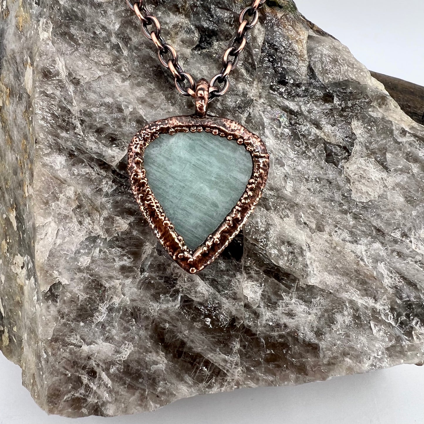 Amazonite Necklace - Copper Electroformed