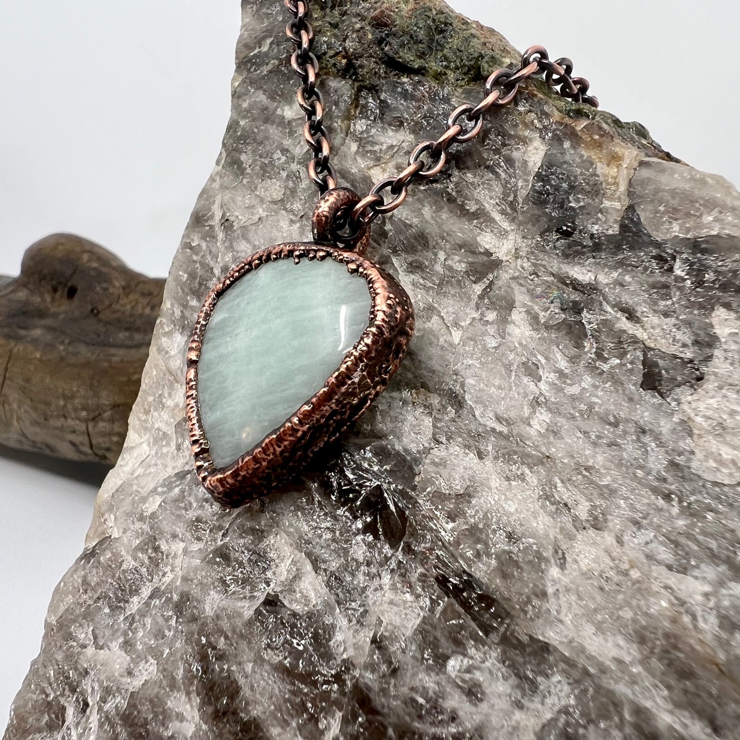 Amazonite Necklace - Copper Electroformed