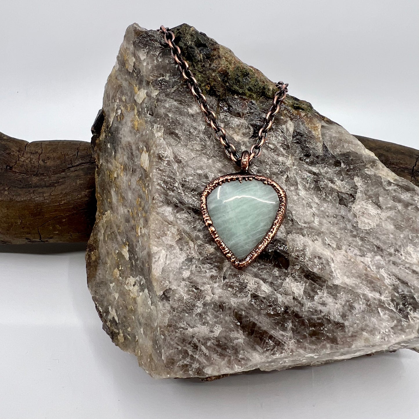 Amazonite Necklace - Copper Electroformed